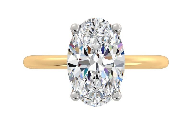 Oval Cut Lab grown Diamond Solitaire Engagement Ring