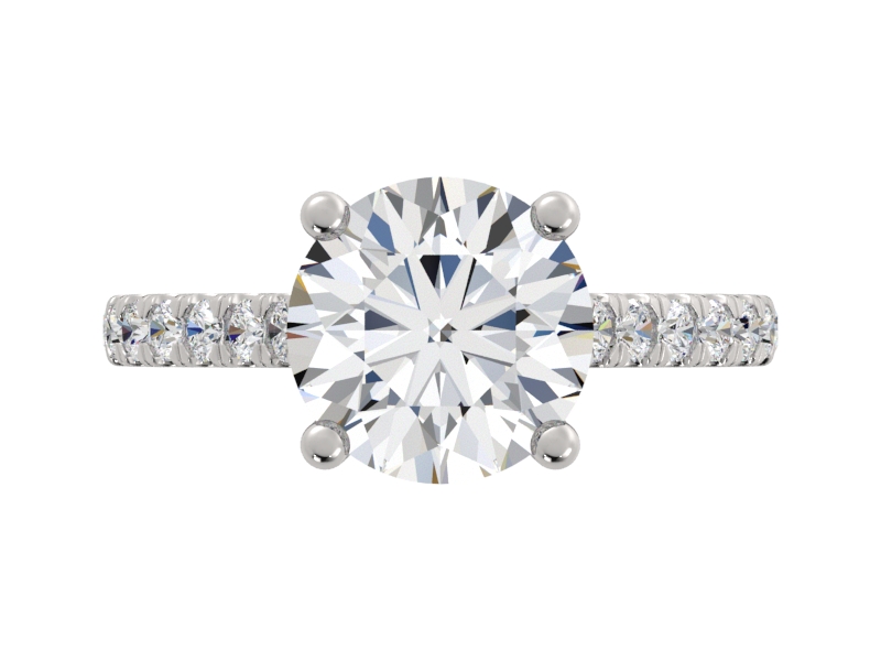 Round Lab Grown Diamond Pave Engagement Ring