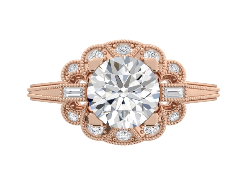 Vintage Lab Grown Diamond Engagement Ring